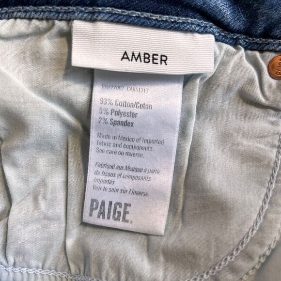 New PAIGE Amber Mid Rise Straight Leg Ankle Jean in Tapestry Size 31 - Picture 7 of 9